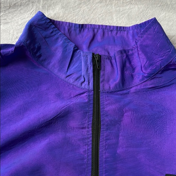 Vintage 90’s Kids Surf Style Retro Iridescent Purple Windbreaker - Picture 3 of 9